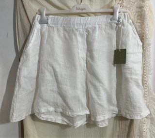 Shorts de lino Wrya blancos talla única