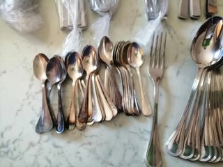 Set posate metallo argento