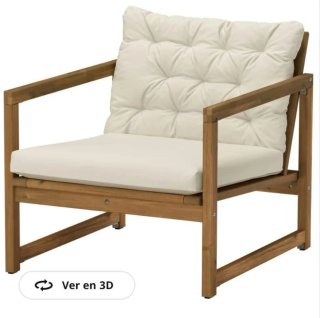 2 Sillones NÄMMARÖ IKEA exterior madera + cojines