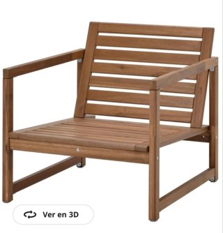 2 Sillones NÄMMARÖ IKEA exterior madera + cojines