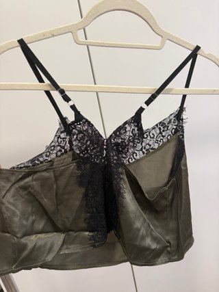 Top Miss Miss encaje verde y negro Talla S