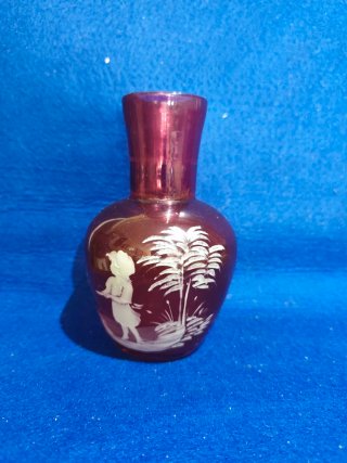 Jarrón de cristal pintado a mano