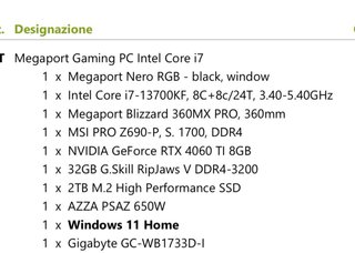 Megaport PC Fisso Custom Nero Multicolore