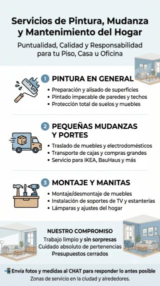 Servicios: Pintura, Mudanza y Mantenimiento Hogar