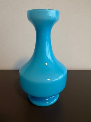 Muy bello jarrón de opalina vintage mid century