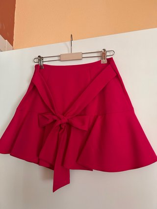 Falda pantalón lazo fucsia