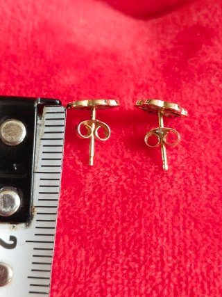 Pendientes Flor Oro 18K con Circonitas
