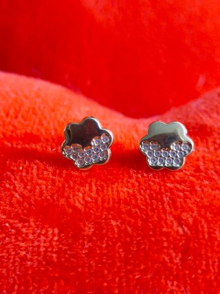 Pendientes Flor Oro 18K con Circonitas