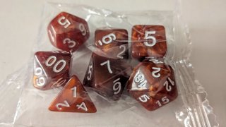Set Dados D&D 7 Piezas Rojo Teja - Precintados