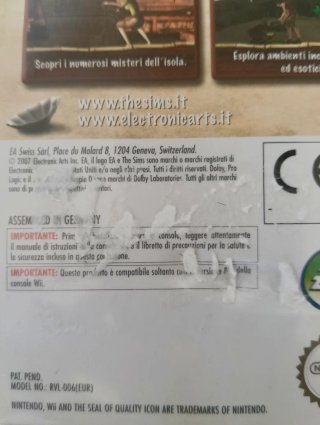 The Sims 2: Island Wii + Manual