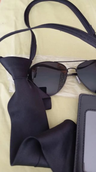 Accesorios Disfraz FBI - Corbata, Gafas, Tarjetero