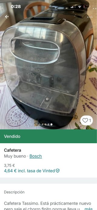 Cafetera Cápsulas Bosch Tassimo
