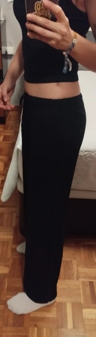 Pantalón Verano Lino Negro Mujer Talla Única