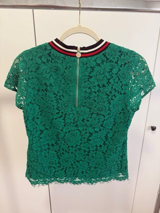 Blusa Morgan encaje verde talla 38