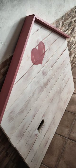 Cabecero infantil madera rosa y blanco