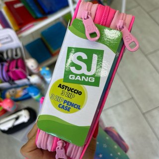 Portapenne 3 zip unicorno arcobaleno