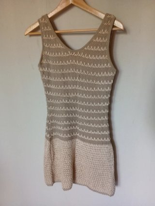 Vestido de punto beige Talla S
