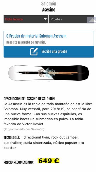 Tabla Salomon Assassin Snowboard 156 y fijaciones