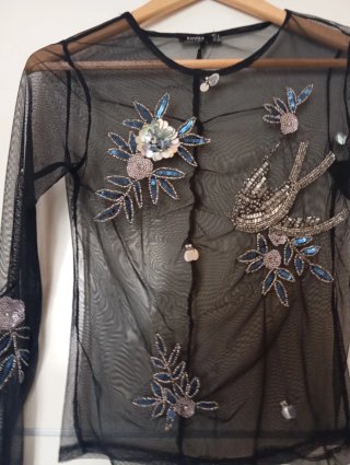 Blusa Bershka Transparente Talla S