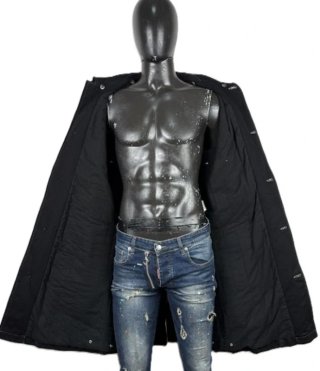 Iceberg Cappotto Uomo 50 \ L Nero Giubbotto Cotone