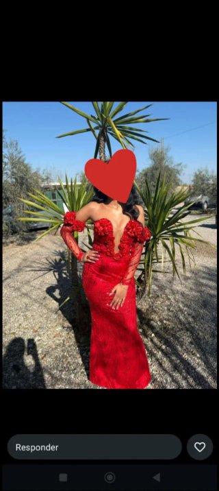 Vestido de fiesta rojo estilo gitana