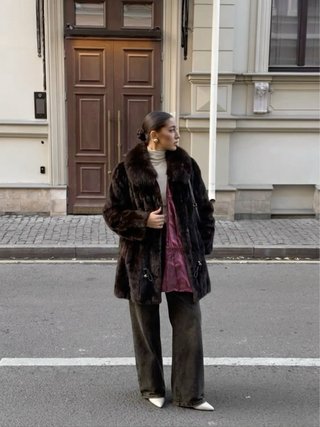 Pelliccia vera vintage stile old money