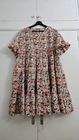 Vestido de flores rosa talla única