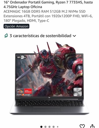 Portátil Gaming Ryzen 7 Precintado
