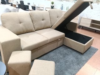 Sofá Cama Beige Tela