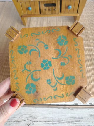 Salottino bambole legno fatto a mano anni '50