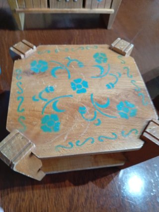 Salottino bambole legno fatto a mano anni '50