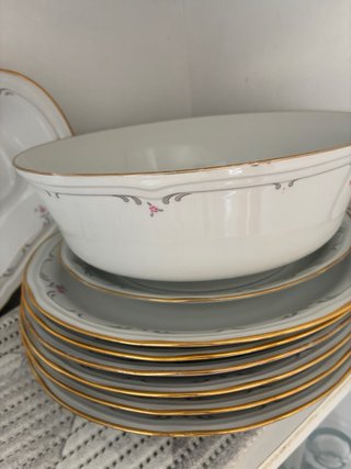 Vajilla Irabia Porcelana Flores Doradas, Zamora