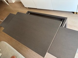 Mesa centro elevable madera color gris oscuro