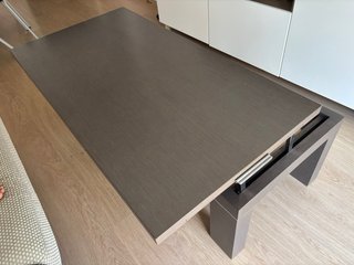 Mesa centro elevable madera color gris oscuro