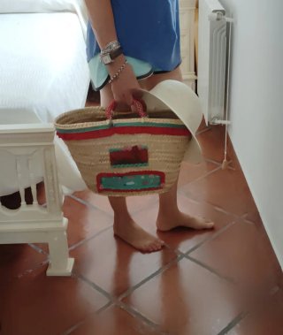 Cesta mimbre personalizada.Sin estrenar