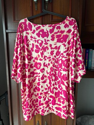 Camisa Estampada Leopardo Rosa Talla Única