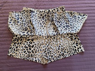 Falda pantalón leopardo beige y negro (skort)