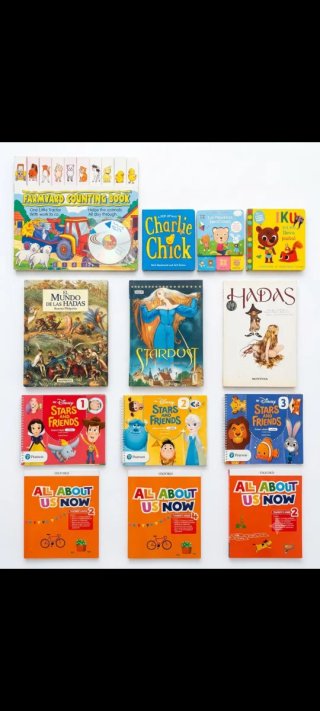 Lote de libros infantiles y educativos.