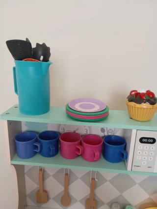 Cocina de juguete de madera + regalo de accesorios