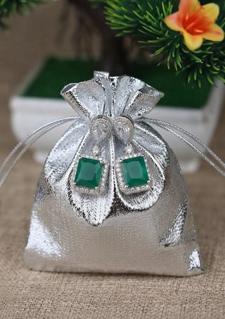 Pendientes colgantes circonitas blancas y verdes