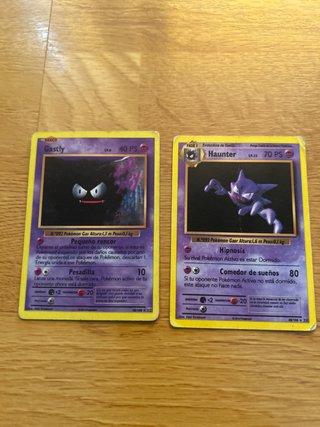 Cartas Pokémon Gastly y Haunter