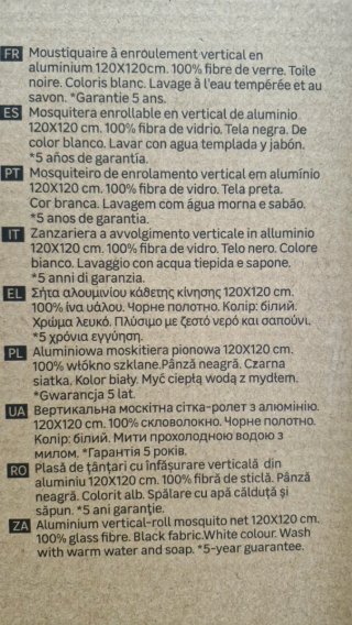 Mosquitera enrollable aluminio blanco 140x140