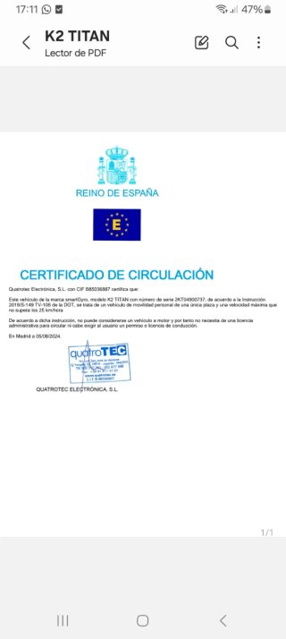 Patinete Eléctrico esmar gyro k2 titán