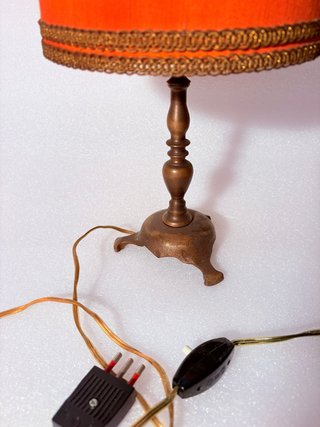 Lampada abat-jour con base in ottone del 1970
