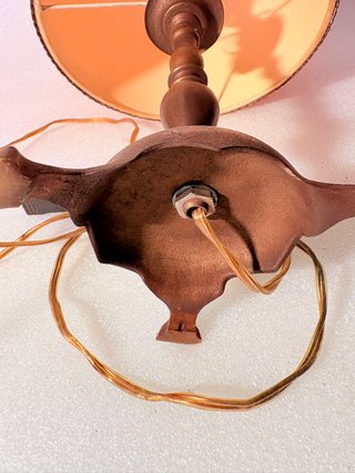 Lampada abat-jour con base in ottone del 1970
