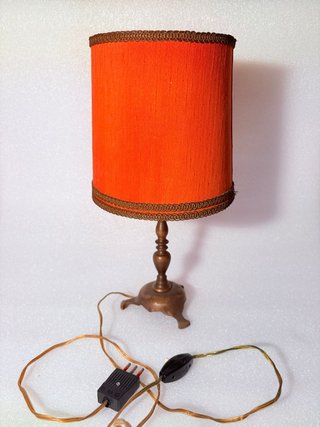Lampada abat-jour con base in ottone del 1970