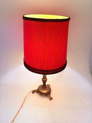 Lampada abat-jour con base in ottone del 1970