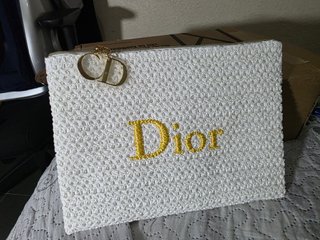 Bolso/Neceser Dior Blanco con Logo Dorado
