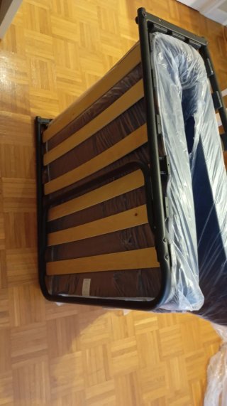 Somier Plegable con Colchón,Protector y ruedas.