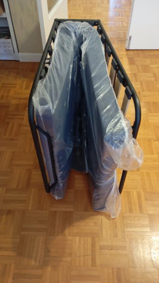 Somier Plegable con Colchón,Protector y ruedas.